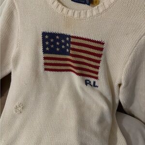 Ralph Lauren Ivory Knit with Flag Motif